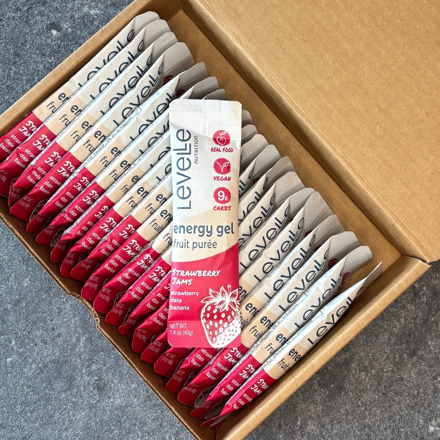 Strawberry Jams Energy Gel - Vegan, GI-Friendly (40g)