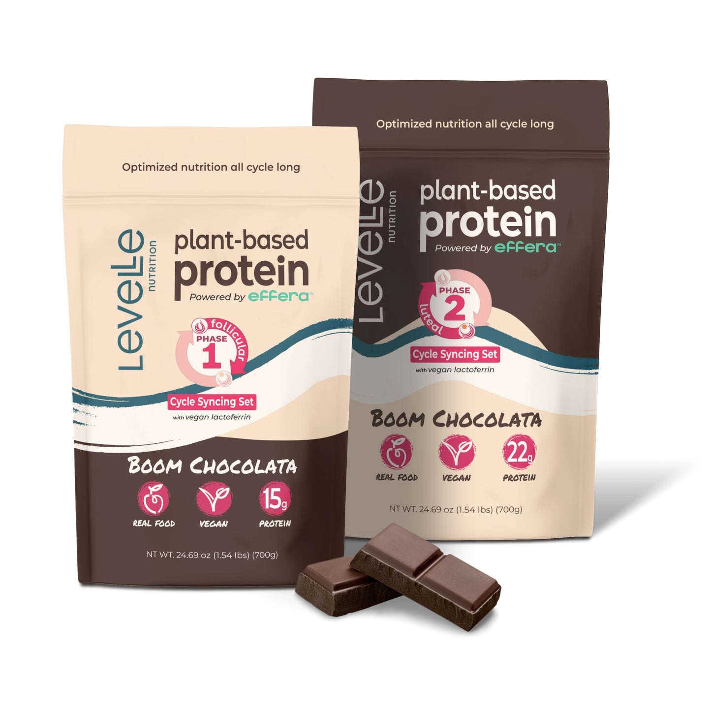Chocolate Cycle-Syncing Vegan Protein Powder Set
